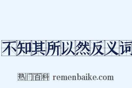 不知其所以然反义词是什么意思的图片